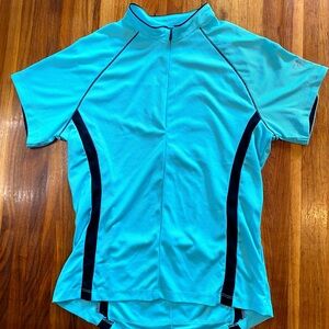 Canari L Performance Cycling Jersey Aqua Reflective Dark Trim Road Biking Shirt